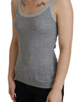 Dolce & Gabbana Chic Gray Sleeveless Modal-Cotton Top