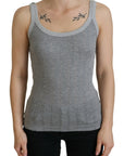Dolce & Gabbana Chic Gray Sleeveless Modal-Cotton Top
