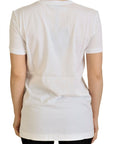 Dolce & Gabbana Elegant White Crew Neck Tee with Colorful Print