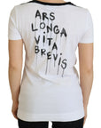 Dolce & Gabbana Chic Monochrome 'Here and Now' Cotton Tee