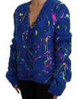 Dolce & Gabbana Elegant Multicolor Splash Mohair Cardigan