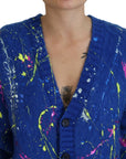 Dolce & Gabbana Elegant Multicolor Splash Mohair Cardigan