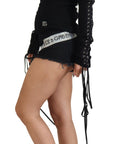 Dolce & Gabbana Elegant Black Tie-Up Slim Fit Sweater