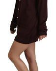 Dolce & Gabbana Chic Maroon V-Neck Wool Cardigan