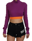 Dolce & Gabbana Elegant Purple Turtle Neck Pullover Sweater