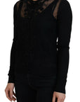 Dolce & Gabbana Elegant Black Floral Lace Cardigan Sweater