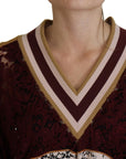 Dolce & Gabbana Multicolor V-Neck Pullover Sweater