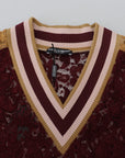 Dolce & Gabbana Multicolor V-Neck Pullover Sweater