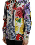 Dolce & Gabbana Elegant Floral Cotton Long Sleeve Top