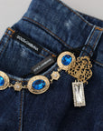 Dolce & Gabbana Embellished Straight Leg Designer Jeans