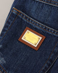 Dolce & Gabbana Embellished Straight Leg Designer Jeans