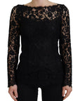 Dolce & Gabbana Elegant Floral Lace Long Sleeve Top