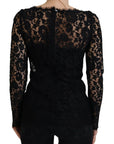 Dolce & Gabbana Elegant Floral Lace Long Sleeve Top