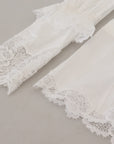 Dolce & Gabbana Elegant White Lace Trim Cotton Blouse