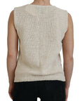 PINK MEMORIES Chic Beige Sleeveless Tank Top