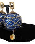 Dolce & Gabbana Elegant Dangling Crystal Christmas Ball Earrings