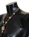 Dolce & Gabbana Elegant Floral Statement Charm Necklace