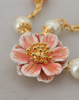 Dolce & Gabbana Elegant Floral Statement Charm Necklace