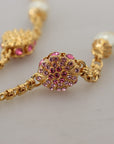 Dolce & Gabbana Elegant Floral Statement Charm Necklace