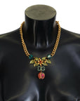 Dolce & Gabbana Elegant Gold-Tone Floral Fruit Necklace