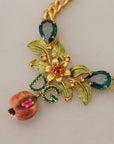 Dolce & Gabbana Elegant Gold-Tone Floral Fruit Necklace
