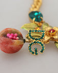 Dolce & Gabbana Elegant Gold-Tone Floral Fruit Necklace