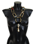 Dolce & Gabbana Elegant Gold Brass Pearl Statement Necklace