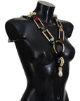 Dolce & Gabbana Elegant Gold Brass Pearl Statement Necklace