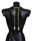 Dolce & Gabbana Elegant Gold Brass Pearl Statement Necklace