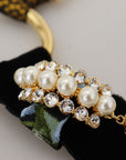 Dolce & Gabbana Elegant Gold Brass Pearl Statement Necklace