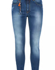 Yes Zee Blue Cotton Men's Jeans Slim Fit with Five Pockets