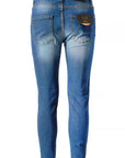 Yes Zee Blue Cotton Men's Jeans Slim Fit with Five Pockets