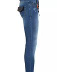 Yes Zee Blue Cotton Men's Jeans Slim Fit with Five Pockets