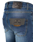 Yes Zee Blue Cotton Men's Jeans Slim Fit with Five Pockets