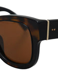 Dolce & Gabbana Chic Brown Acetate Sunglasses