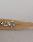 Dolce & Gabbana Elegant Cream Swarovski Sunglasses