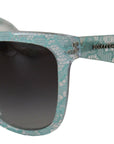 Dolce & Gabbana Elegant Blue Lace Detail Sunglasses