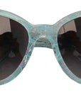 Dolce & Gabbana Elegant Blue Lace Detail Sunglasses