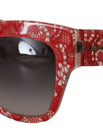 Dolce & Gabbana Elegant Red Lace Detail Sunglasses