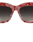 Dolce & Gabbana Elegant Red Lace Detail Sunglasses