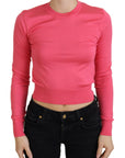 Dolce & Gabbana Elegant Pink Cropped Crewneck Sweater
