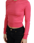 Dolce & Gabbana Elegant Pink Cropped Crewneck Sweater
