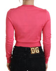 Dolce & Gabbana Elegant Pink Cropped Crewneck Sweater