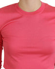 Dolce & Gabbana Elegant Pink Cropped Crewneck Sweater