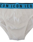 Dsquared² Elegant White Cotton Stretch Briefs