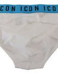 Dsquared² Elegant White Cotton Stretch Briefs