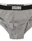 Dsquared² Elegant Gray Cotton Stretch Briefs