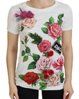 Dolce & Gabbana Elegant Multicolor Rose Print Cotton Tee