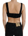 Dolce & Gabbana Elegant Black Cotton Blend Bustier Corset Top