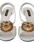 Dolce & Gabbana Devotion Embellished White Leather Stilettos